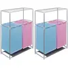 Image de Paniers À Linge À 2 Sections 2 Pcs Et Une Étagère Pour Séchage Vidaxl