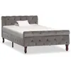 Image de Cadre De Lit Sans Matelas Gris Velours 100x200 Cm Vidaxl