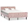 Image de vidaXL Cadre de lit sans matelas Rose Velours 120x200 cm 288566