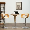 Image de Chaises De Bar Lot De 2 Crème Bois Courbé Et Similicuir Vidaxl