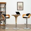 Image de Chaises De Bar Lot De 2 Noir Bois Courbé Et Similicuir Vidaxl
