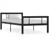 Image de Cadre De Lit Sans Matelas Noir Et Blanc Métal 90x200 Cm Vidaxl