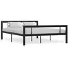 Image de Cadre De Lit Sans Matelas Noir Et Blanc Métal 120x200 Cm Vidaxl