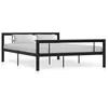 Image de Cadre De Lit Sans Matelas Noir Et Blanc Métal 140x200 Cm Vidaxl