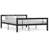 Image de vidaXL Cadre de lit sans matelas noir et blanc métal 140x200 cm 284553