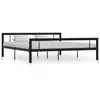 Image de Cadre De Lit Sans Matelas Noir Et Blanc Métal 180x200 Cm Vidaxl
