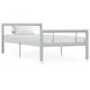 Image de Cadre De Lit Sans Matelas Gris Et Blanc Métal 90x200 Cm Vidaxl