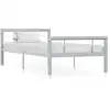 Image de Cadre De Lit Sans Matelas Gris Et Blanc Métal 100x200 Cm Vidaxl