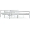 Image de Cadre De Lit Sans Matelas Gris Et Blanc Métal 180x200 Cm Vidaxl
