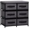 Image de Armoire De Rangement À 6 Tiroirs 55x29x55 Cm Gris Acier Vidaxl
