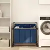 Image de Trieuse À Linge Avec 4 Sacs Bleu Acier Vidaxl
