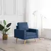 Image de Fauteuil Bleu Tissu Vidaxl
