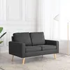 Image de Canapé À 2 Places Gris Foncé Tissu Vidaxl