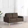 Image de Canapé À 2 Places Marron Tissu Vidaxl