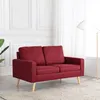 Image de Canapé À 2 Places Rouge Bordeaux Tissu Vidaxl