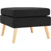 Image de Repose-pied Noir Tissu Vidaxl