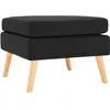 Image de vidaXL Repose-pied Noir Tissu