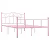 Image de Vidaxl cadre de lit sans matelas rose métal 140x200 cm cadre 2 personnes
