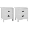 Image de vidaXL Tables de chevet Hill Range 2 pcs Blanc 46x35x495cm Pin solide