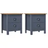 Image de Tables De Chevet Hill 2 Pcs Gris 46x35x49,5 Cm Bois De Pin Vidaxl