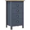 Image de Buffet Hill Gris 46x35x80 Cm Bois De Pin Solide Vidaxl