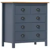 Image de Buffet Hill Gris 79x40x80 Cm Bois De Pin Solide Vidaxl