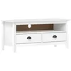 Image de Meuble Tv Hill Range Blanc 110x40x47 Cm Bois De Pin Solide Vidaxl