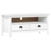 Image de vidaXL Meuble TV Hill Range Blanc 110x40x47 cm Bois de pin solide 288924