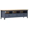 Image de Meuble Tv Hill Range Gris 158x40x47 Cm Bois De Pin Solide Vidaxl