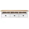 Image de Vidaxl meuble tv hill range blanc 158x40x47 cm bois de pin solide 288930
