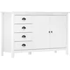 Image de Buffet Hill Blanc 130x40x80 Cm Bois De Pin Solide Vidaxl