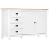 Image de Buffet Hill Blanc 130x40x80 Cm Bois De Pin Solide Vidaxl