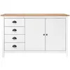 Image de Vidaxl buffet hill blanc 130x40x80 cm bois de pin solide 288934