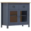 Image de Buffet Hill Gris 90x40x80 Cm Bois De Pin Solide Vidaxl