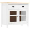 Image de Buffet Hill Blanc 90x40x80 Cm Bois De Pin Solide Vidaxl