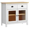 Image de vidaXL Buffet Hill Blanc 90x40x80 cm Bois de pin solide 288942