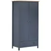 Image de Garde-robe À 2 Portes Hill Gris 89x50x170cm Bois De Pin Solide Vidaxl