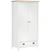 Image de Garde-robe À 2 Portes Hill Blanc 89x50x170cm Bois De Pin Solide Vidaxl