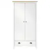 Image de Vidaxl garde-robe à 2 portes hill blanc 89x50x170cm bois de pin solide