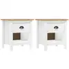 Image de Tables De Chevet 2 Pcs Hill 46x35x49,5 Cm Bois De Pin Solide Vidaxl