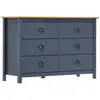 Image de Buffet Hill Gris 125x40x80 Cm Bois De Pin Solide Vidaxl