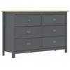 Image de vidaXL Buffet Hill Gris 125x40x80 cm Bois de pin solide 288985