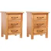 Image de Tables De Chevet 2 Pcs 40x30x54 Cm Bois De Chêne Massif Vidaxl
