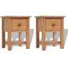 Image de Tables De Chevet 2 Pcs 36x30x47 Cm Bois De Chêne Massif Vidaxl