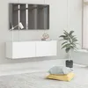 Image de vidaXL Meuble TV Blanc 100x30x30 cm Aggloméré