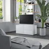 Image de Meuble Tv Blanc 80x34x36 Cm Bois D'ingénierie Vidaxl
