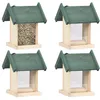 Image de Mangeoire à oiseaux - VIDAXL - 4 pcs - Bois de sapin - PVC - 19x19x25 cm