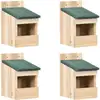 Image de Nichoirs 4 Pcs 12x16x20 Cm Bois De Sapin Vidaxl