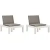 Image de Chaises De Salon De Jardin Et Coussins Lot De 2 Plastique Blanc Vidaxl