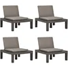 Image de Chaises De Salon De Jardin Et Coussins 4pc Plastique Anthracite Vidaxl